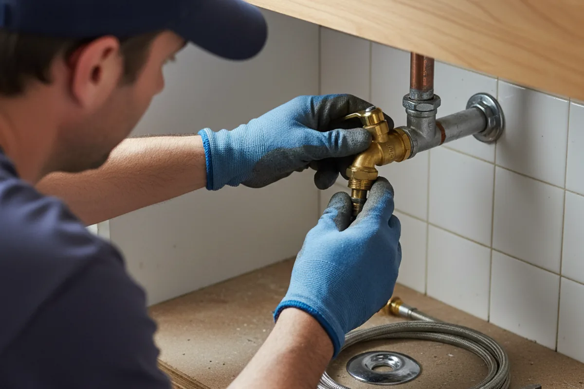Shutoff valve and fitting work during Emergency Plumbing in Connell
